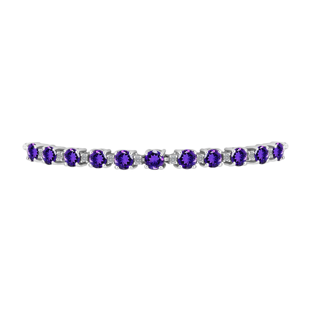 Silberarmband mit marokkanischem Amethyst und weißem Topas