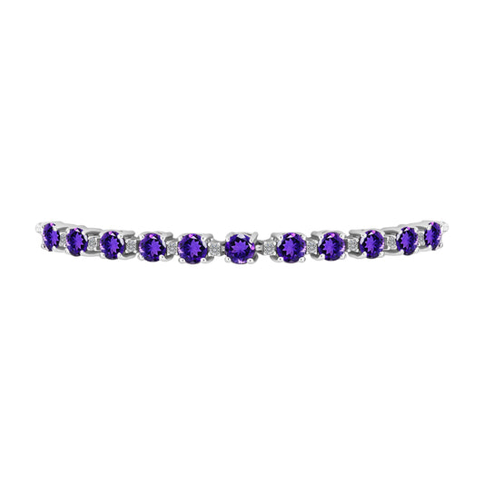 Silberarmband mit marokkanischem Amethyst und weißem Topas