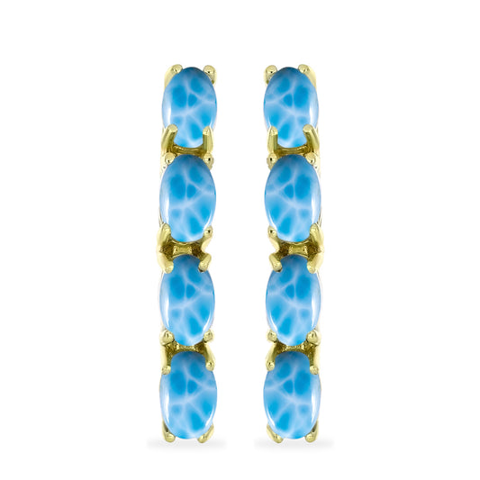 Goldplattierte Silberohrringe mit Larimar