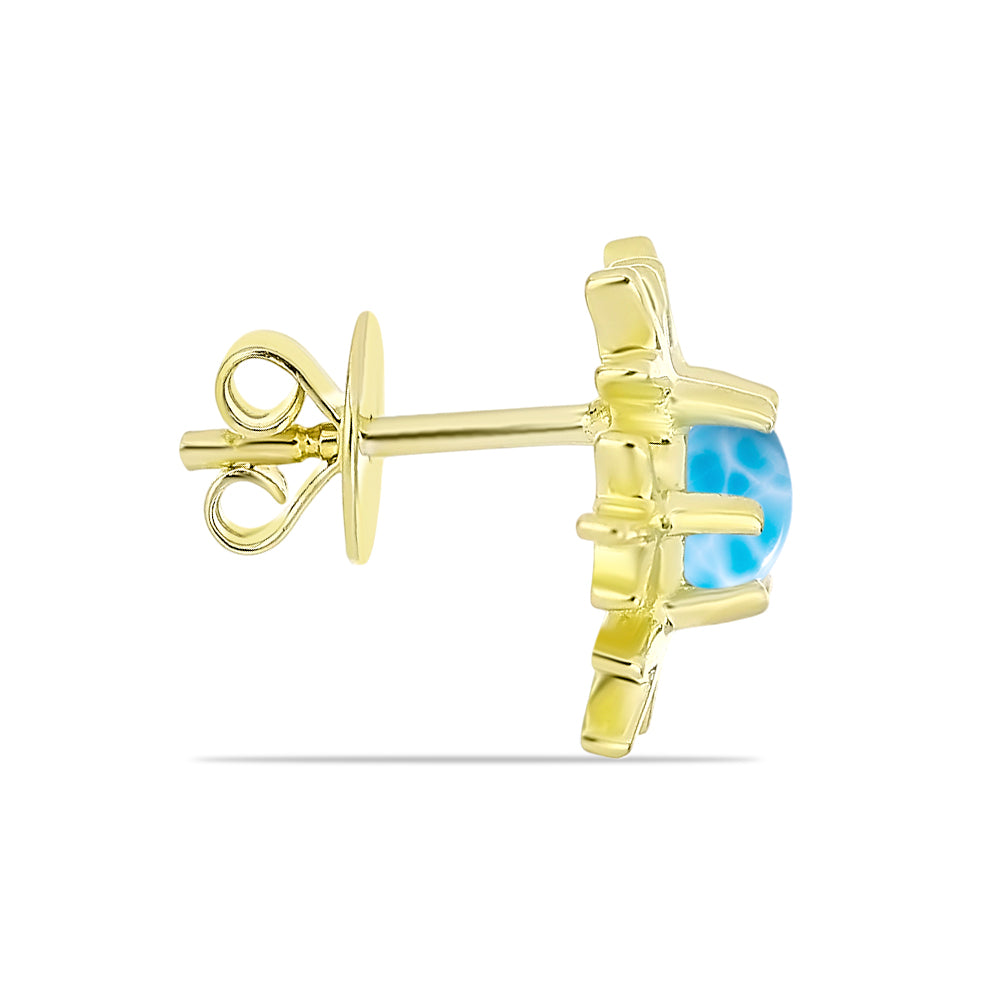 Goldplattierte Silberohrringe mit Larimar 2 