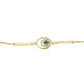 Goldplattiertes Silberarmband mit grünem Saphir und weißem Topas