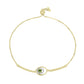 Goldplattiertes Silberarmband mit grünem Saphir und weißem Topas