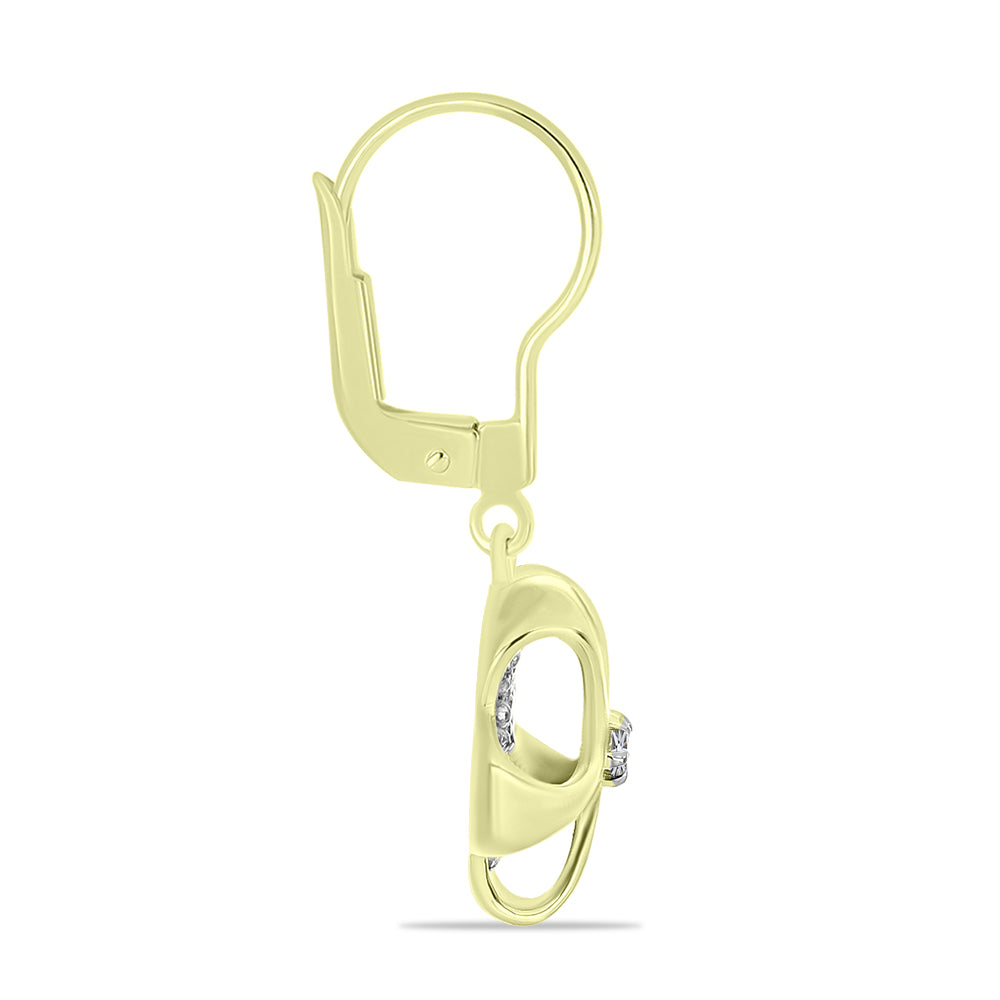 Goldplattierte Silberohrringe mit weißem Diamant 2 