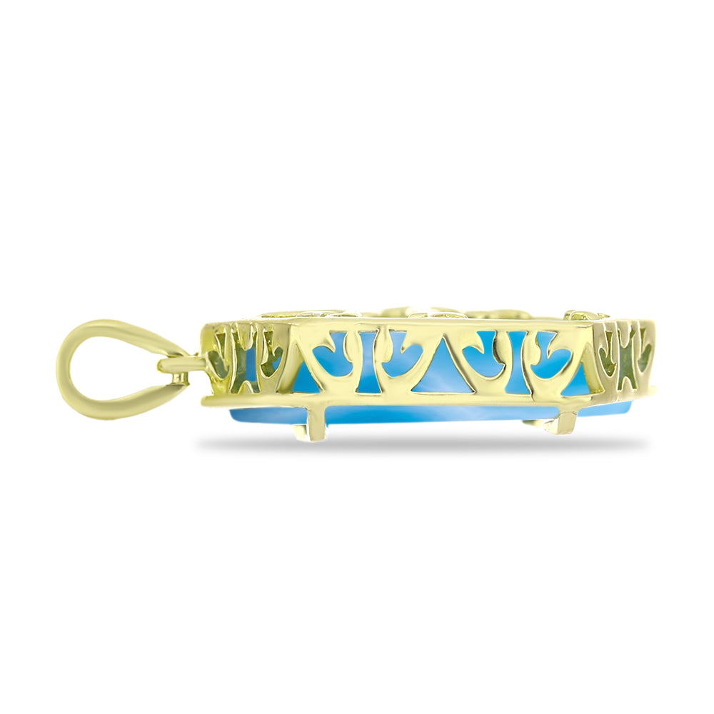 Goldplattierter Silberanhänger mit Larimar
