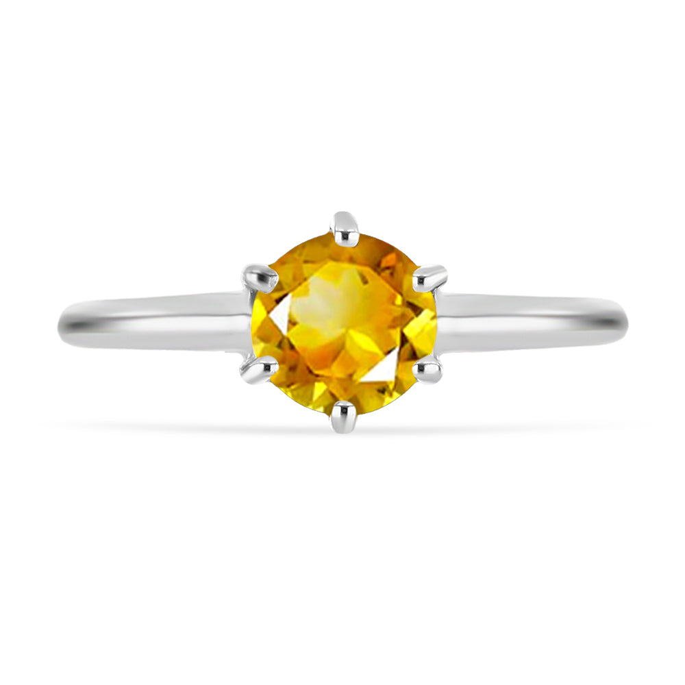 Silberring mit goldfarbenem Rio Zitrin