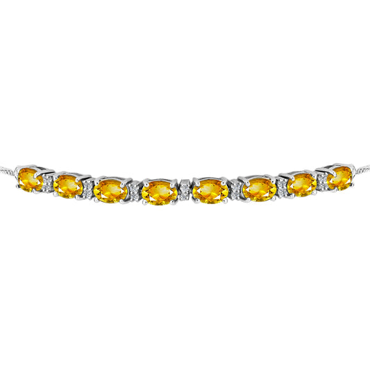 Silberarmband mit goldfarbenem Rio Zitrin und weißem Topas