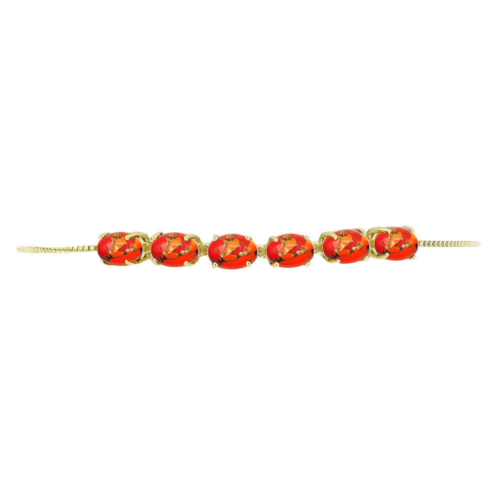 Goldplattiertes Silberarmband mit Mohave-Türkis
