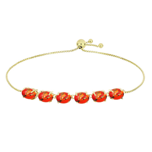 Goldplattiertes Silberarmband mit Mohave-Türkis