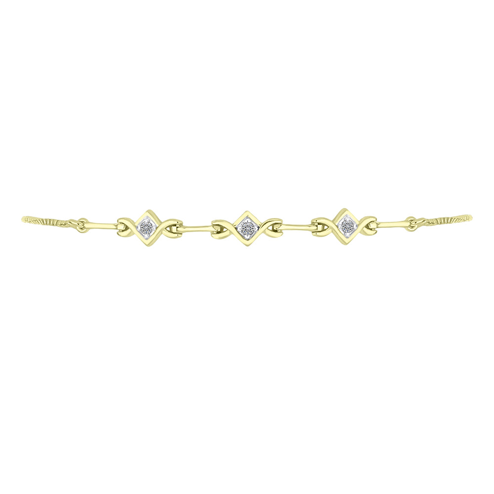Goldplattiertes Silberarmband mit weißem Diamant 2 