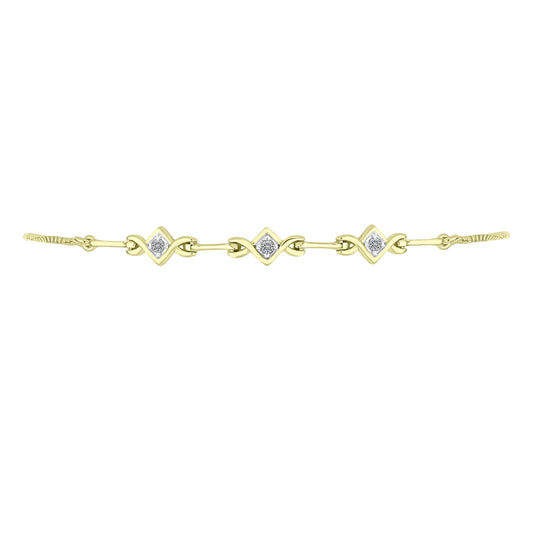 Goldplattiertes Silberarmband mit weißem Diamant