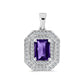 Silberanhänger mit marokkanischem Amethyst und weißem Topas