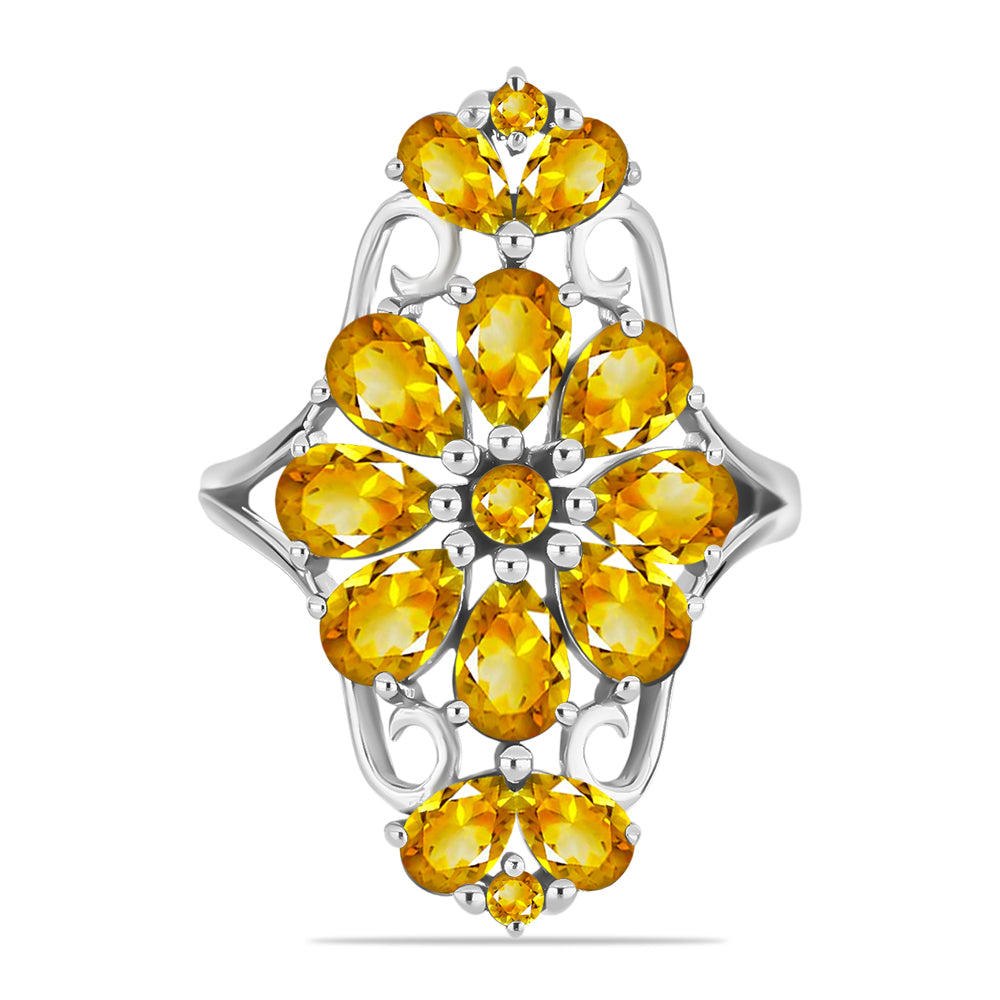 Silberring mit goldfarbenem Rio Zitrin