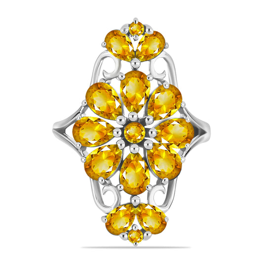 Silberring mit goldfarbenem Rio Zitrin