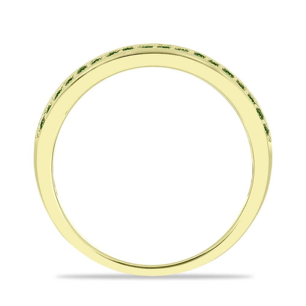 Goldplattierter Silberring mit grünem Saphir 3 
