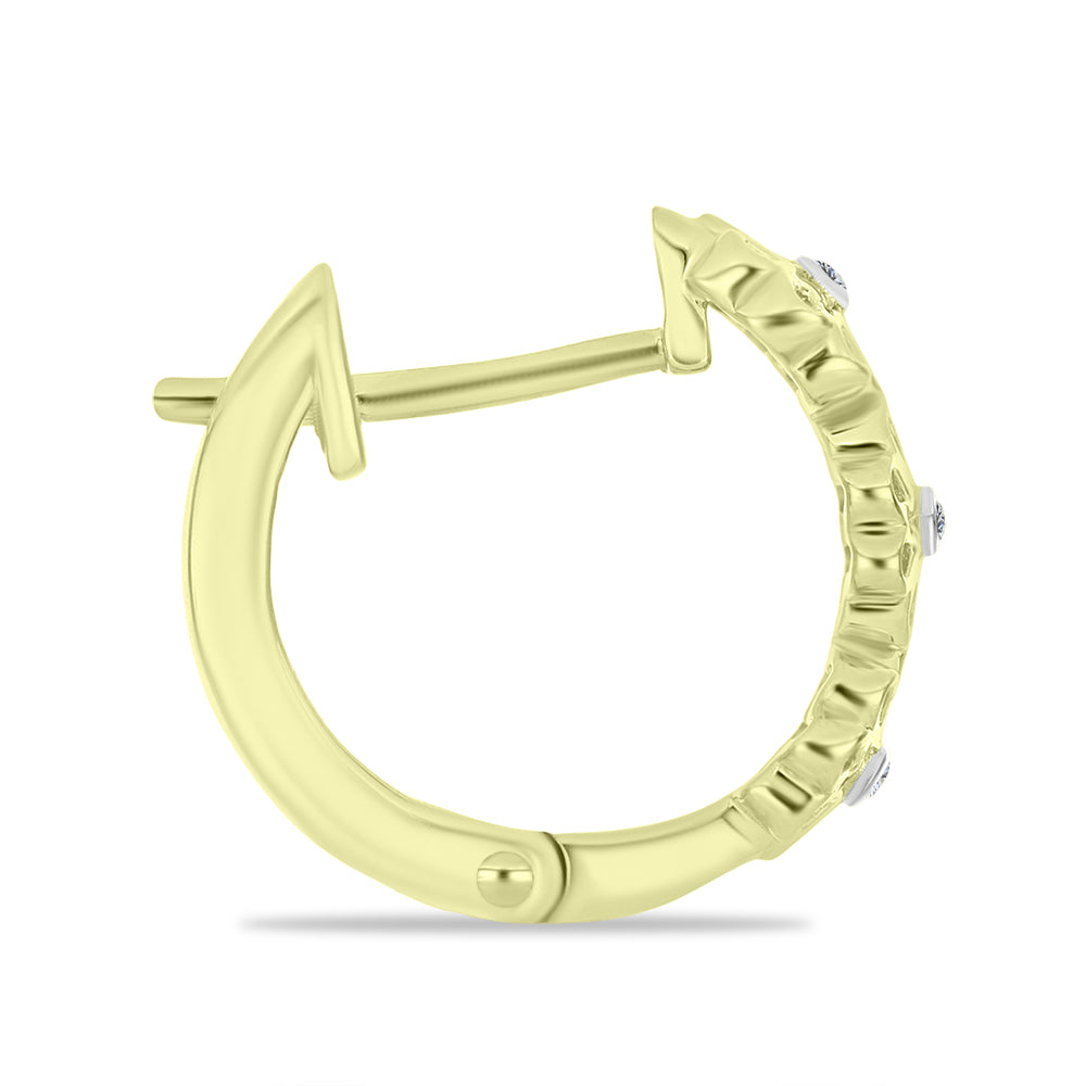 Goldplattierte Silberohrringe mit weißem Diamant