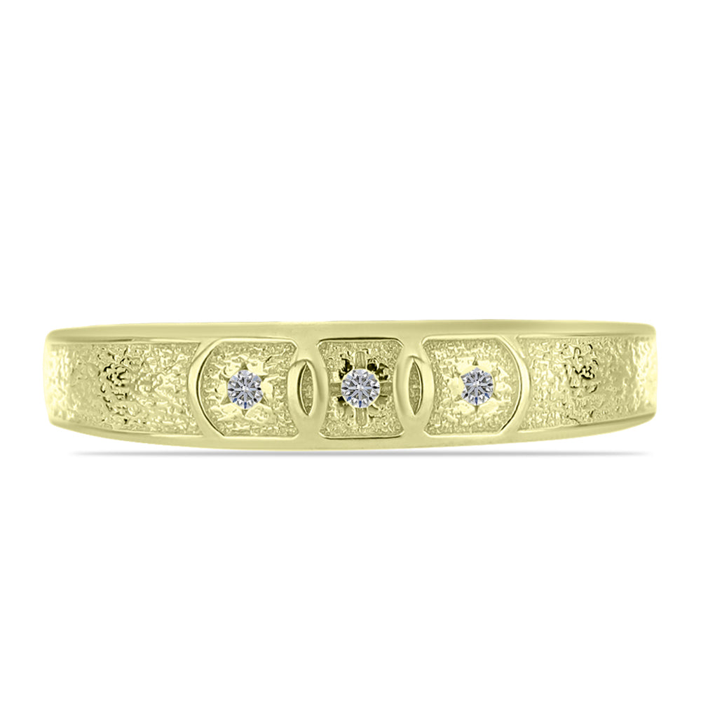 Goldplattierter Silberring mit weißem Diamant