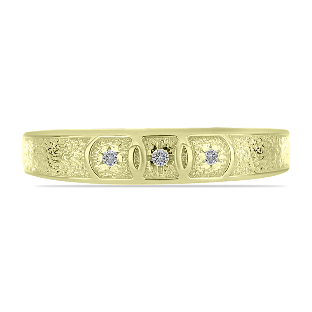 Goldplattierter Silberring mit weißem Diamant