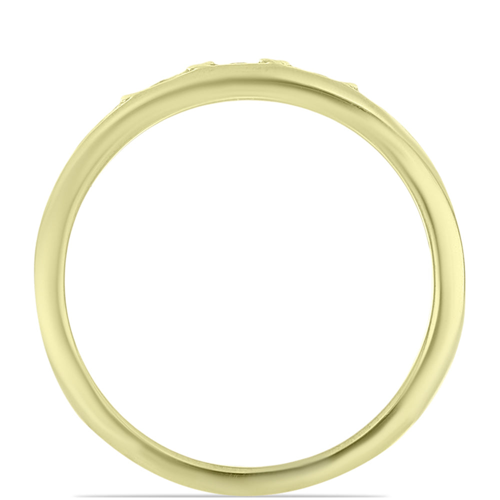 Goldplattierter Silberring mit weißem Diamant 6 