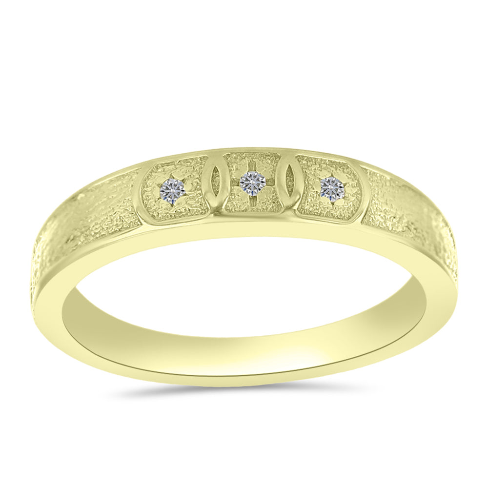 Goldplattierter Silberring mit weißem Diamant