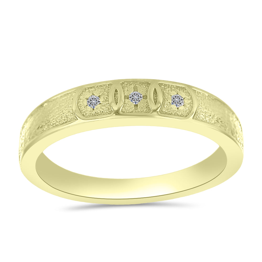 Goldplattierter Silberring mit weißem Diamant 3 