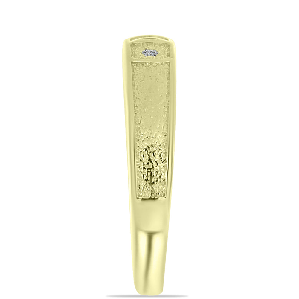 Goldplattierter Silberring mit weißem Diamant