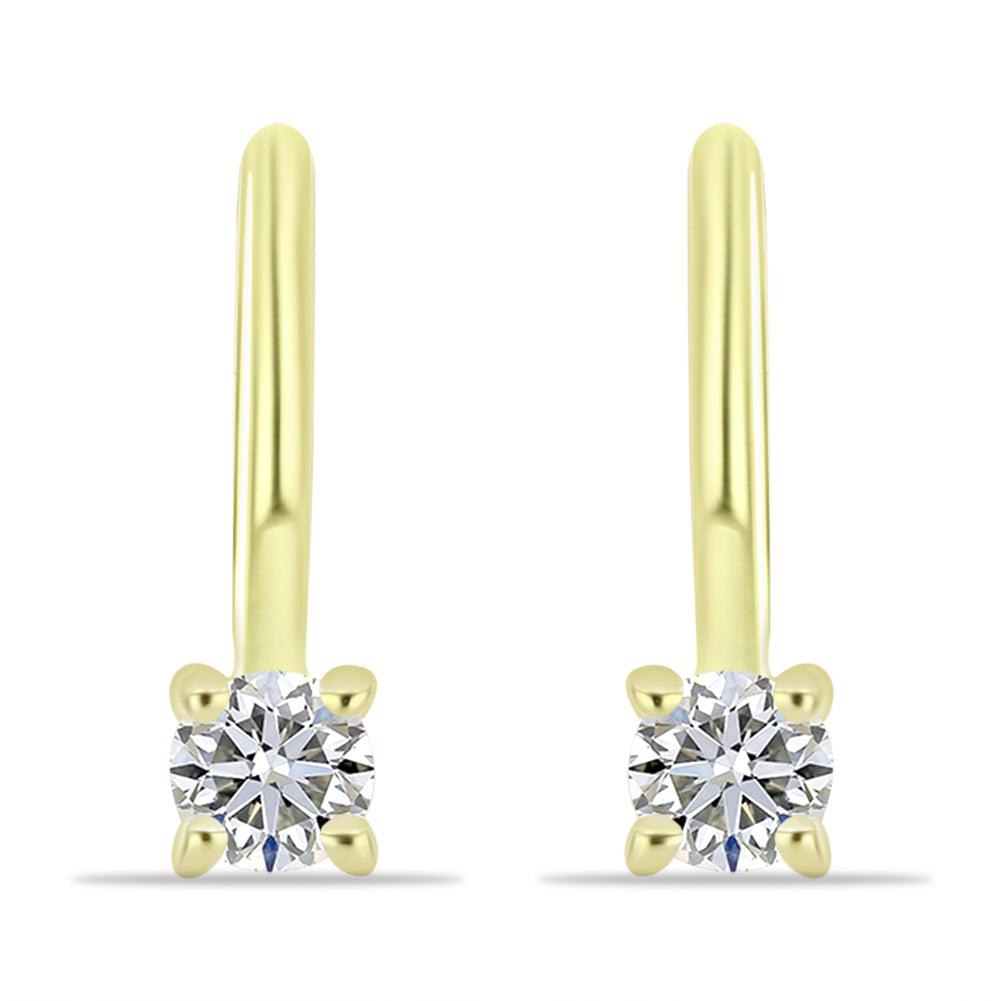 Goldplattierte Silberohrringe mit weißem Diamant