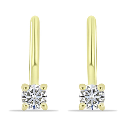 Goldplattierte Silberohrringe mit weißem Diamant
