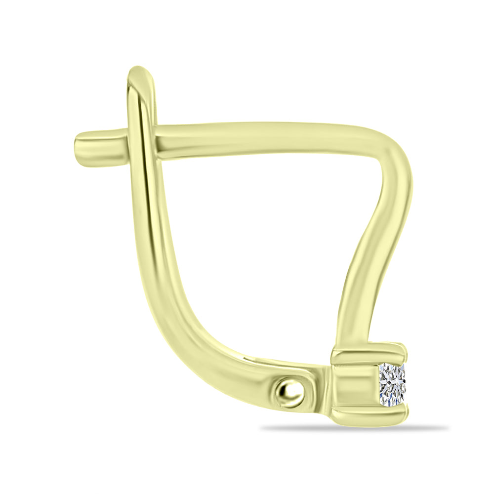 Goldplattierte Silberohrringe mit weißem Diamant 2 