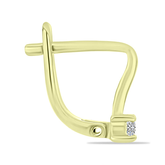 Goldplattierte Silberohrringe mit weißem Diamant