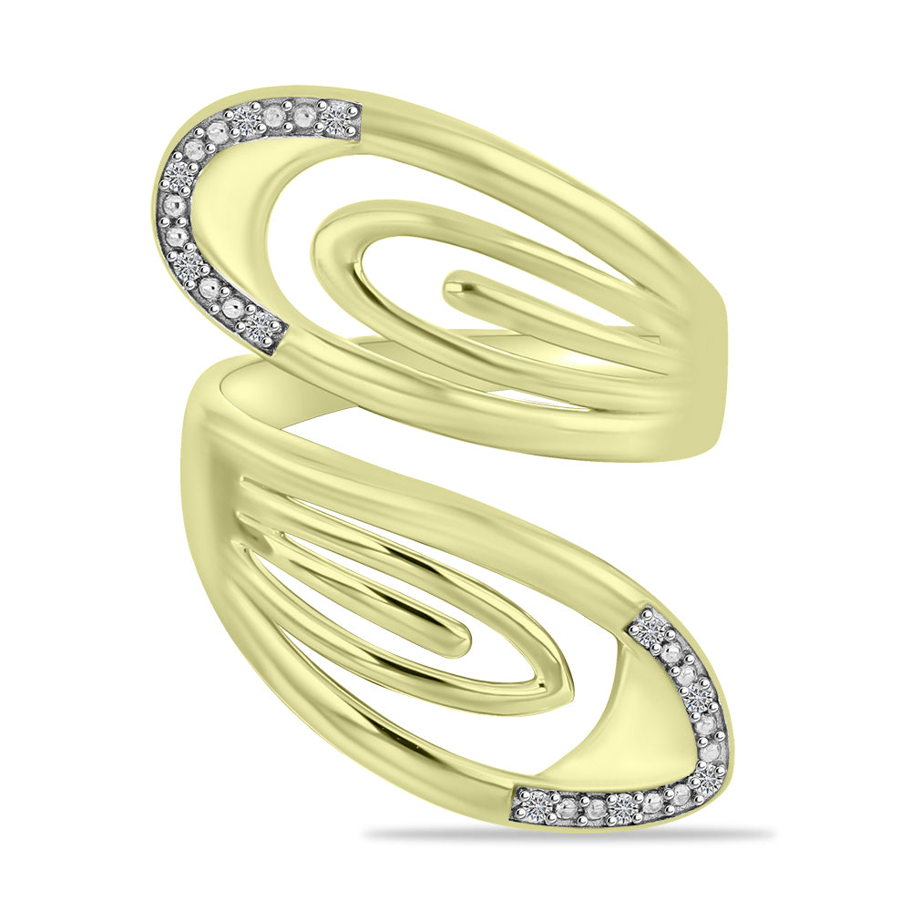 Goldplattierter Silberring mit weißem Diamant 1 