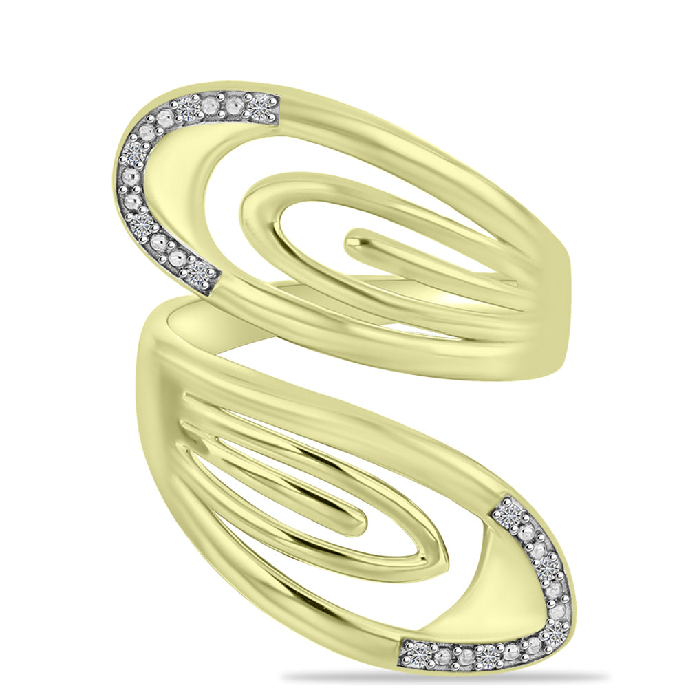 Goldplattierter Silberring mit weißem Diamant