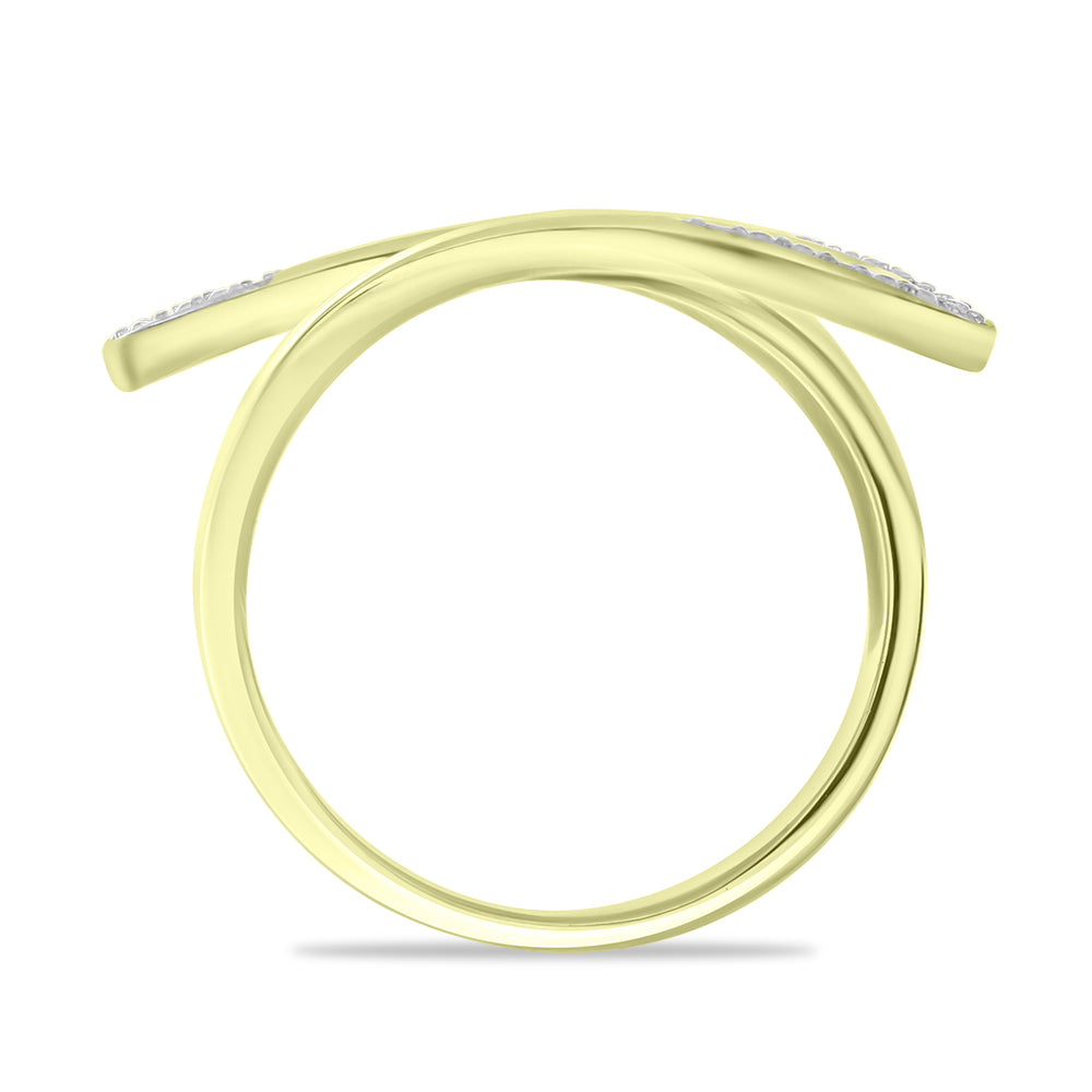 Goldplattierter Silberring mit weißem Diamant