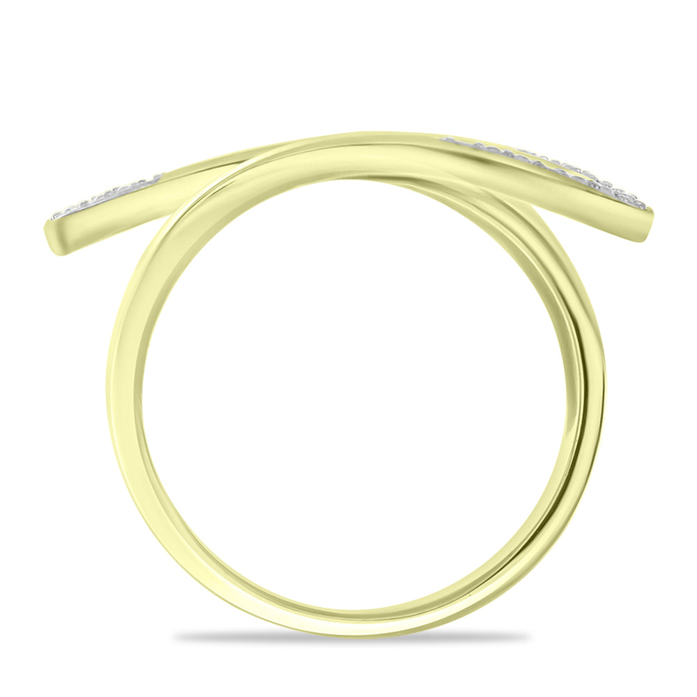 Goldplattierter Silberring mit weißem Diamant 6 