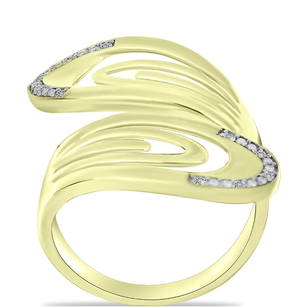 Goldplattierter Silberring mit weißem Diamant 7 