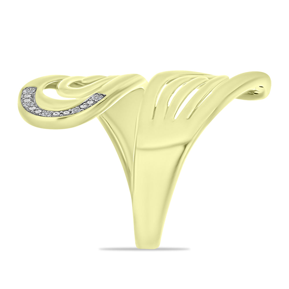 Goldplattierter Silberring mit weißem Diamant 8 