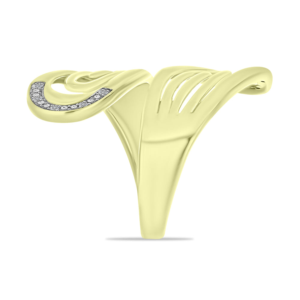 Goldplattierter Silberring mit weißem Diamant