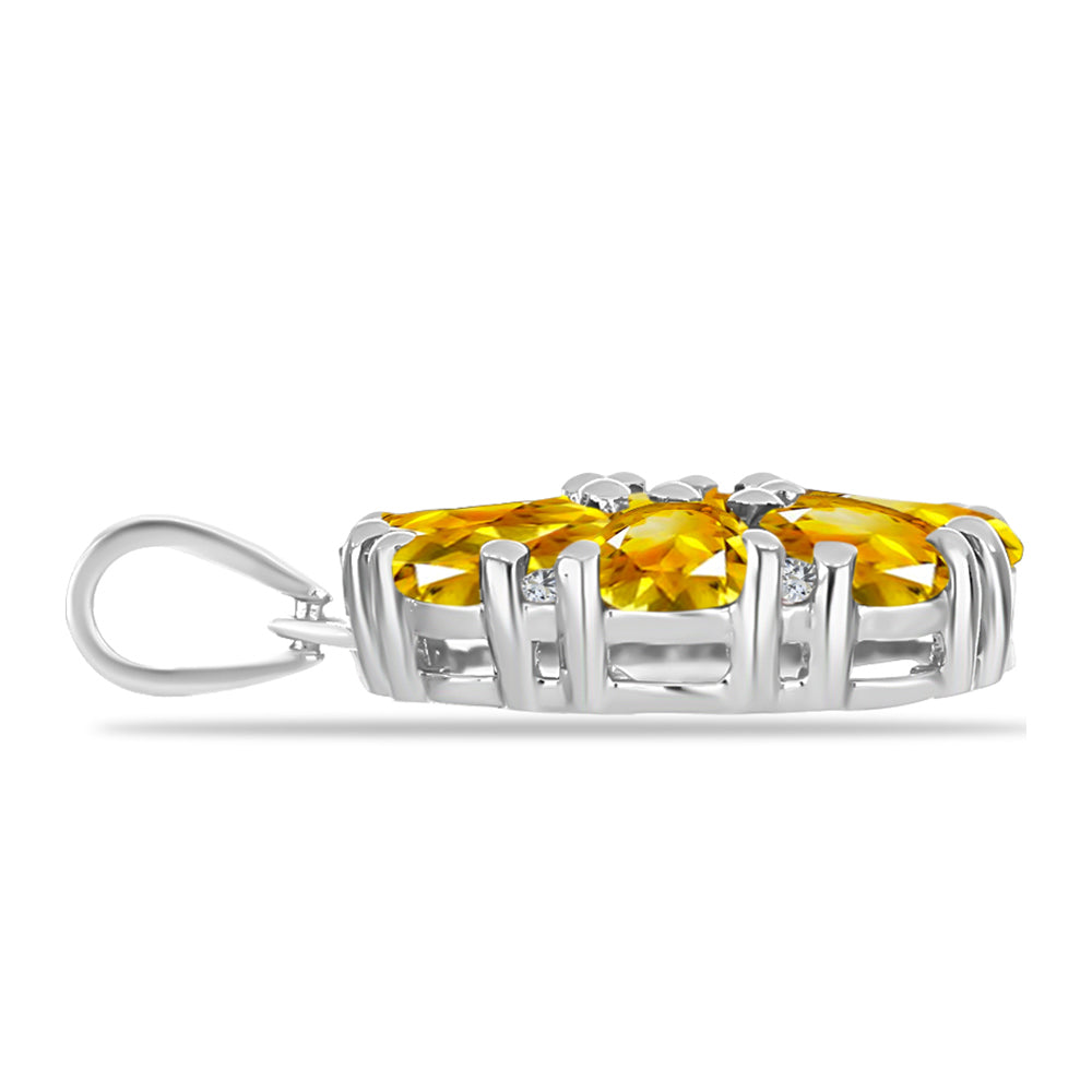 Silberanhänger mit goldfarbenem Rio Zitrin und weißem Topas