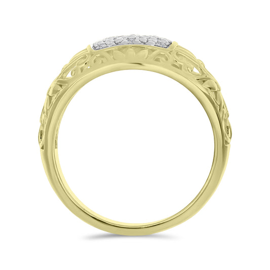 Goldplattierter Silberring mit weißem Diamant