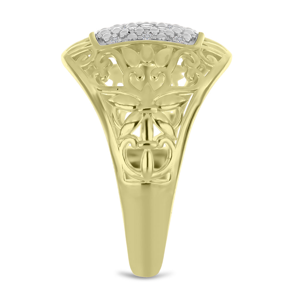 Goldplattierter Silberring mit weißem Diamant 4 