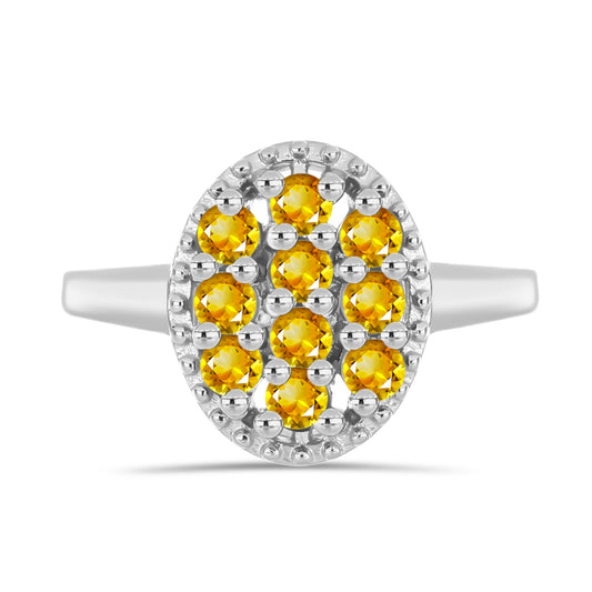 Silberring mit goldfarbenem Rio Zitrin