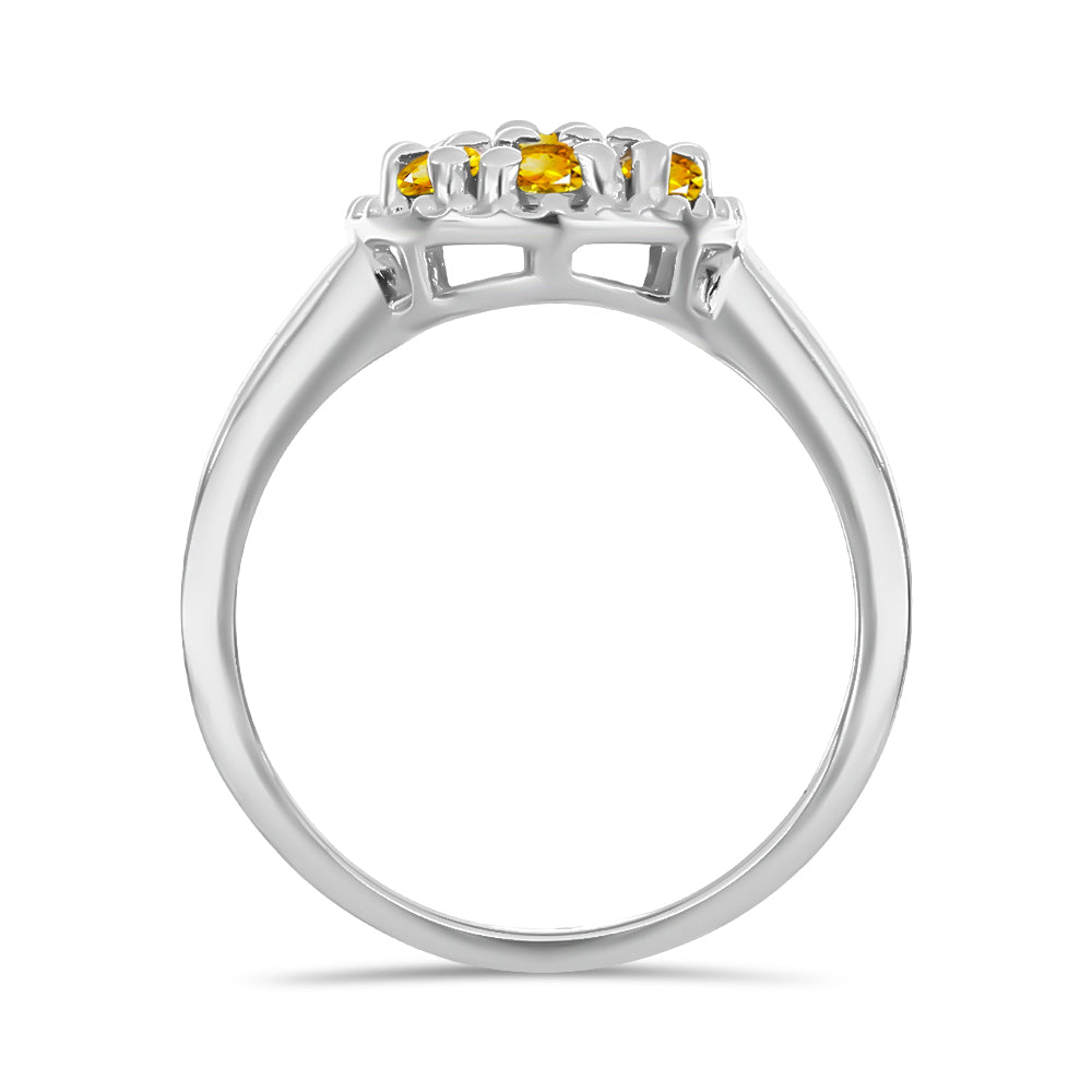 Silberring mit goldfarbenem Rio Zitrin 2 