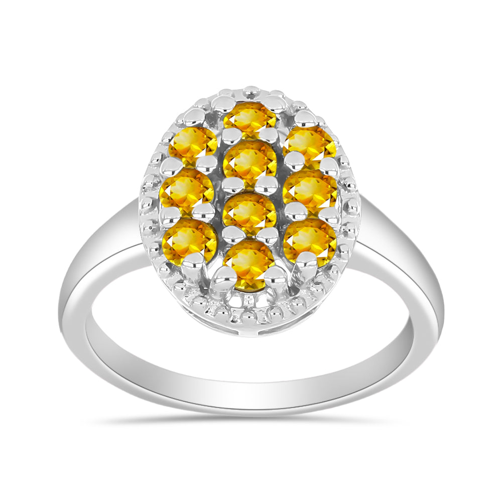 Silberring mit goldfarbenem Rio Zitrin