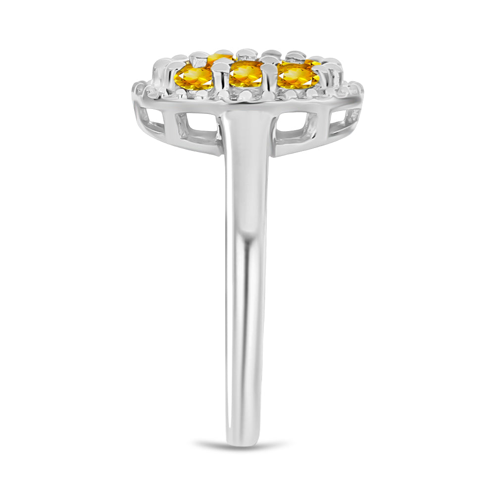 Silberring mit goldfarbenem Rio Zitrin 4 