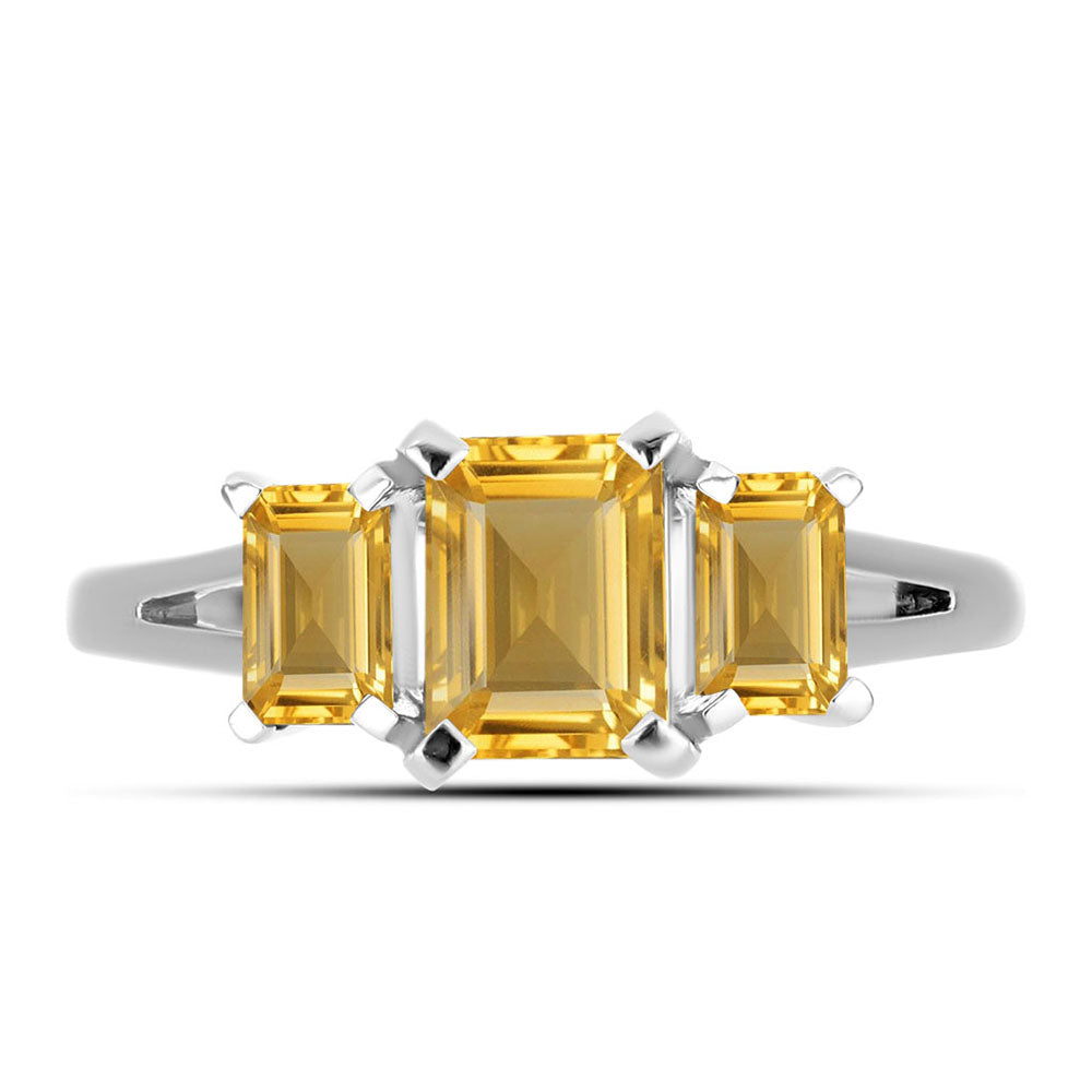 Silberring mit goldfarbenem Rio Zitrin 5 