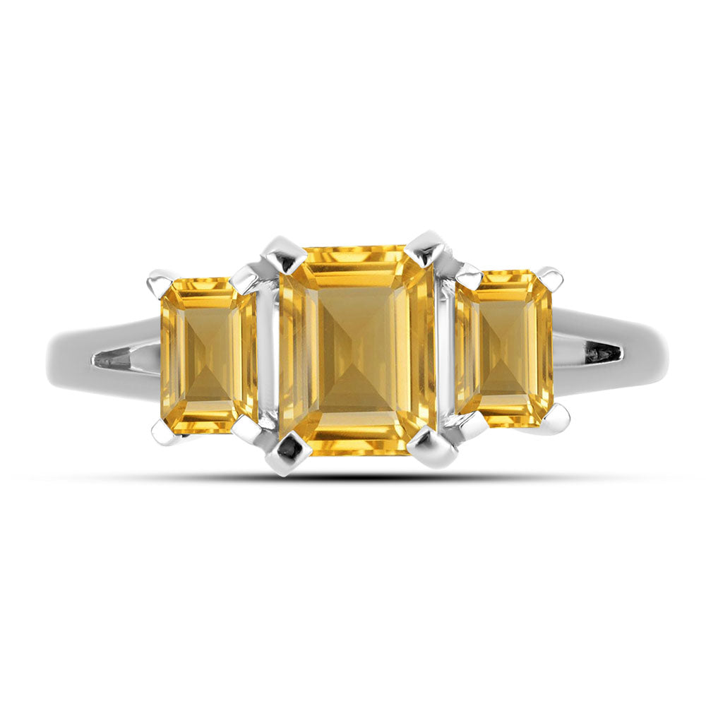 Silberring mit goldfarbenem Rio Zitrin