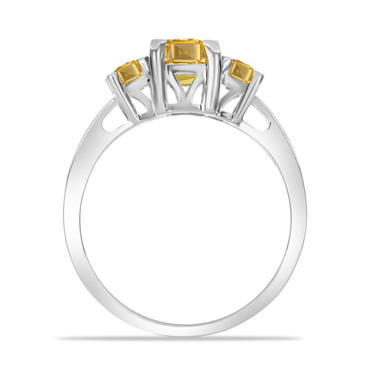 Silberring mit goldfarbenem Rio Zitrin