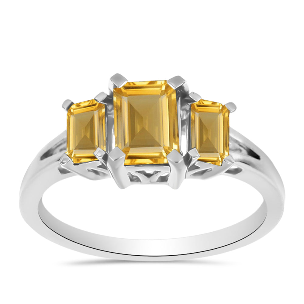 Silberring mit goldfarbenem Rio Zitrin 7 