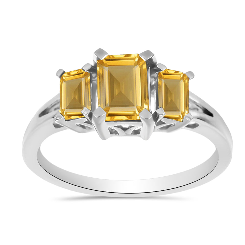 Silberring mit goldfarbenem Rio Zitrin
