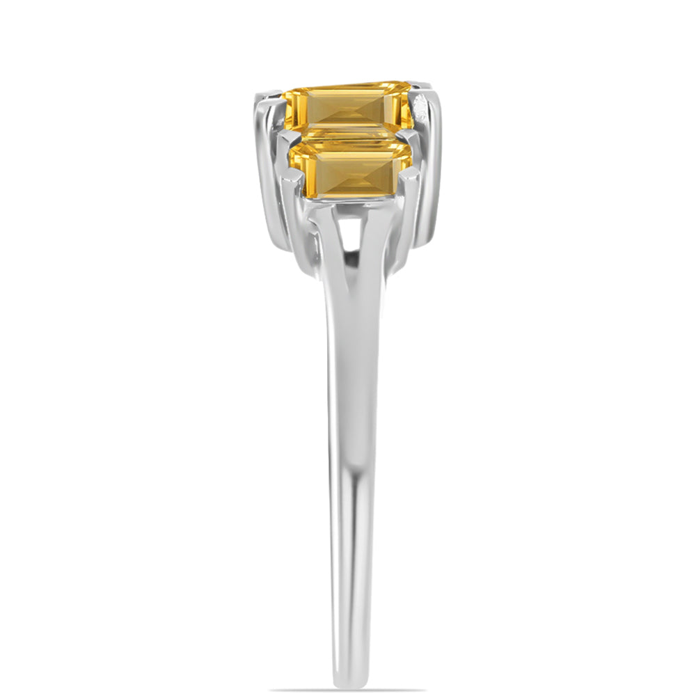 Silberring mit goldfarbenem Rio Zitrin 8 