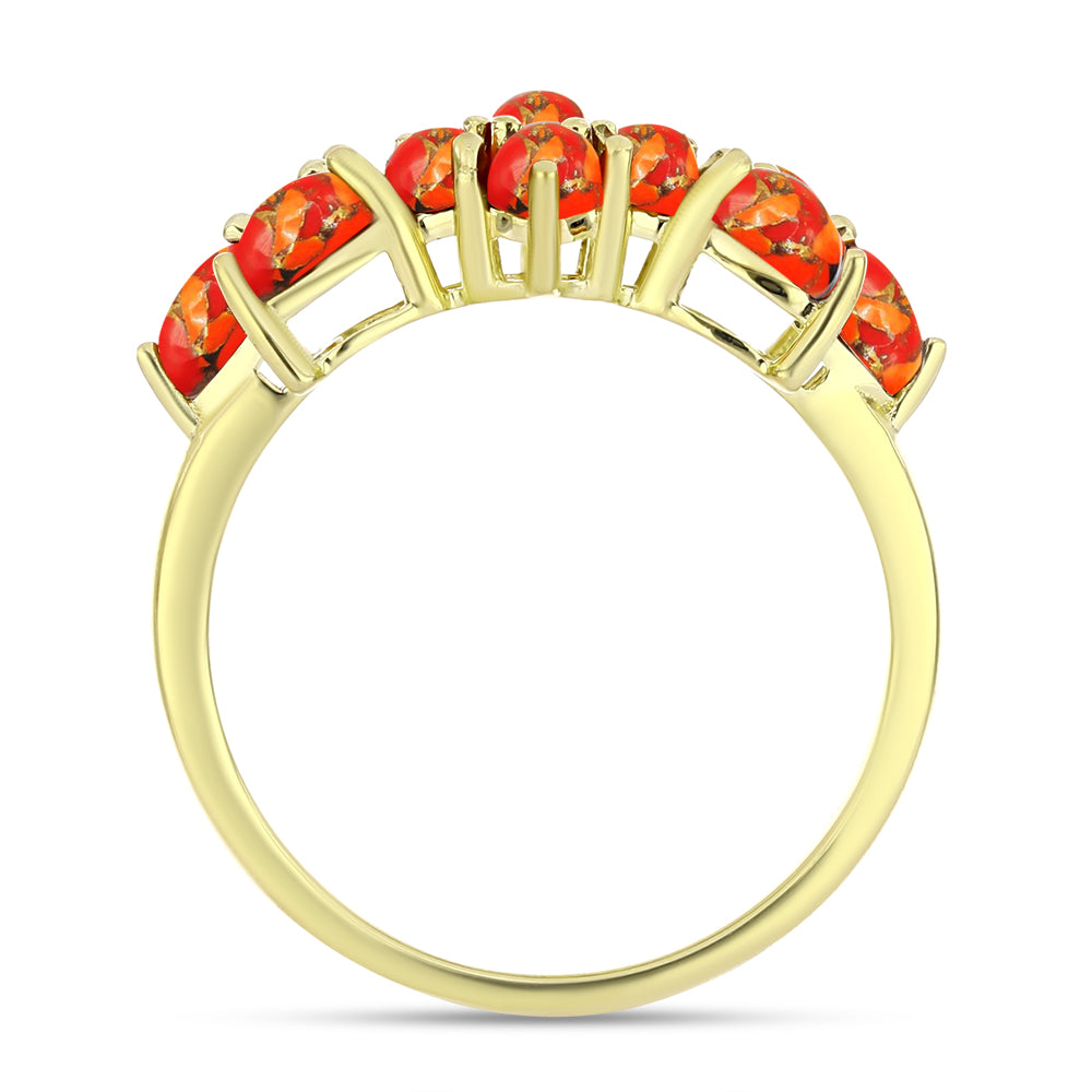 Goldplattierter Silberring mit Mohave-Türkis 2 